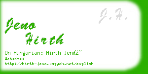 jeno hirth business card